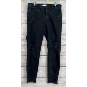 Kancan Hazy Mid Rise‎ Ankle Skinny Jeans Juniors Size 9/28 Black